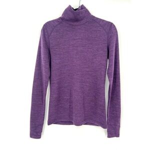 Terramar Woolskins Merino Wool Base Layer Top Small Purple UPF 50 Outdoor Hiking
